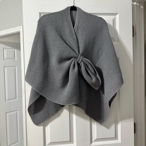 Grey shawl poncho